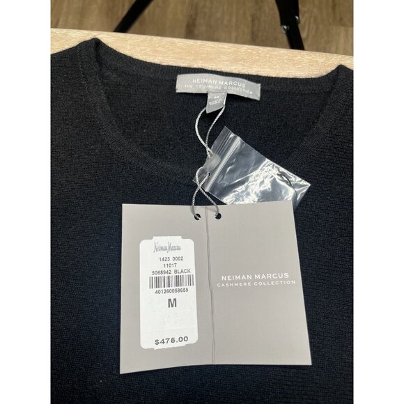 Neiman Marcus NWT Cashmere Collection Cashmere Peplum Sweater Black Medium - Picture 6 of 11
